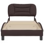 Dark brown fabric bed frame with headboard 90x190 cm by , Beds and slatted bases - Ref: Foro24-3207740, Price: 149,74 €, Disc...