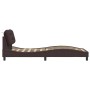 Dark brown fabric bed frame with headboard 90x190 cm by , Beds and slatted bases - Ref: Foro24-3207740, Price: 155,99 €, Disc...