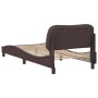 Dark brown fabric bed frame with headboard 90x190 cm by , Beds and slatted bases - Ref: Foro24-3207740, Price: 149,74 €, Disc...