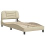 Estructura de cama con cabecero de tela color crema 90x190 cm de , Camas y somieres - Ref: Foro24-3207742, Precio: 170,99 €, ...