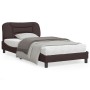 Bed frame with headboard in brown fabric 100x200 cm by , Beds and slatted bases - Ref: Foro24-3207754, Price: 154,63 €, Disco...