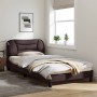 Bed frame with headboard in brown fabric 100x200 cm by , Beds and slatted bases - Ref: Foro24-3207754, Price: 154,63 €, Disco...