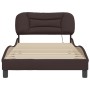 Bed frame with headboard in brown fabric 100x200 cm by , Beds and slatted bases - Ref: Foro24-3207754, Price: 154,63 €, Disco...