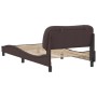 Bed frame with headboard in brown fabric 100x200 cm by , Beds and slatted bases - Ref: Foro24-3207754, Price: 154,63 €, Disco...