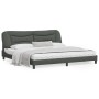 Bed frame with headboard dark gray fabric 200x200 cm by , Beds and slatted bases - Ref: Foro24-3207794, Price: 244,99 €, Disc...