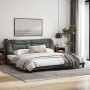 Bed frame with headboard dark gray fabric 200x200 cm by , Beds and slatted bases - Ref: Foro24-3207794, Price: 244,99 €, Disc...