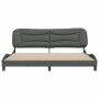 Bed frame with headboard dark gray fabric 200x200 cm by , Beds and slatted bases - Ref: Foro24-3207794, Price: 244,99 €, Disc...