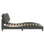 Estructura de cama con cabecero tela gris oscuro 200x200 cm de , Camas y somieres - Ref: Foro24-3207794, Precio: 245,99 €, De...