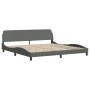 Bed frame with headboard dark gray fabric 200x200 cm by , Beds and slatted bases - Ref: Foro24-3207794, Price: 244,99 €, Disc...