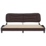 Bed frame with headboard in dark brown fabric 200x200cm by , Beds and slatted bases - Ref: Foro24-3207796, Price: 249,99 €, D...