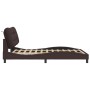 Dark brown fabric bed frame with headboard 120x200cm by , Beds and slatted bases - Ref: Foro24-3207761, Price: 187,99 €, Disc...