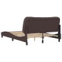 Dark brown fabric bed frame with headboard 120x200cm by , Beds and slatted bases - Ref: Foro24-3207761, Price: 187,99 €, Disc...