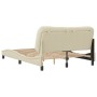 Estructura de cama con cabecero de tela color crema 140x200 cm de , Camas y somieres - Ref: Foro24-3207777, Precio: 214,65 €,...