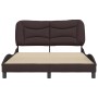 Estructura de cama con cabecero de tela marrón oscuro 140x190cm de , Camas y somieres - Ref: Foro24-3207768, Precio: 202,35 €...