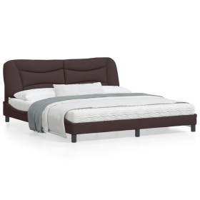 Bed frame with brown fabric headboard 180x200 cm by , Beds and slatted bases - Ref: Foro24-3207789, Price: 231,13 €, Discount: %