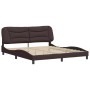 Estructura de cama con cabecero de tela marrón 180x200 cm de , Camas y somieres - Ref: Foro24-3207789, Precio: 250,53 €, Desc...