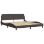 Estructura de cama con cabecero de tela marrón 180x200 cm de , Camas y somieres - Ref: Foro24-3207789, Precio: 250,53 €, Desc...