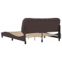 Estructura de cama con cabecero de tela marrón 160x200 cm de , Camas y somieres - Ref: Foro24-3207782, Precio: 259,71 €, Desc...