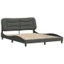 Estructura de cama con cabecero tela gris oscuro 160x200 cm de , Camas y somieres - Ref: Foro24-3207780, Precio: 210,94 €, De...