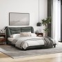 Estructura de cama con cabecero tela gris oscuro 160x200 cm de , Camas y somieres - Ref: Foro24-3207780, Precio: 210,94 €, De...