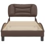 Estructura de cama con cabecero cuero sintético marrón 80x200cm de , Camas y somieres - Ref: Foro24-3207962, Precio: 156,54 €...