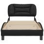 Bed frame with headboard black synthetic leather 80x200 cm by , Beds and slatted bases - Ref: Foro24-3207960, Price: 152,05 €...