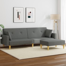 2-seater sofa bed with stool in dark gray fabric by , Sofas - Ref: Foro24-3216241, Price: 306,99 €, Discount: %