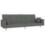 Sofá cama de 2 plazas con taburete tela gris oscuro de , Sofás - Ref: Foro24-3216241, Precio: 307,95 €, Descuento: %