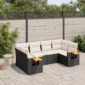 6-teiliges Gartensofa-Set und schwarze synthetische Rattankissen von , Gartensets - Ref: Foro24-3227099, Preis: 428,52 €, Rab...