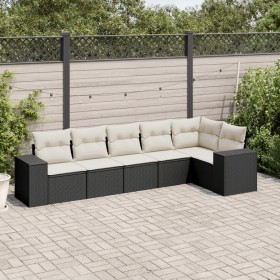 6-teiliges Gartensofa-Set und schwarze synthetische Rattankissen von , Gartensets - Ref: Foro24-3254923, Preis: 409,66 €, Rab...