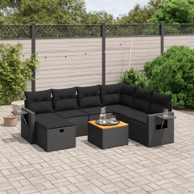 8-teiliges Gartensofa-Set und schwarze synthetische Rattankissen von , Gartensets - Ref: Foro24-3264961, Preis: 513,99 €, Rab...