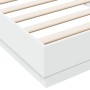 Estructura de cama madera de ingeniería blanca 90x200 cm de , Camas y somieres - Ref: Foro24-839602, Precio: 93,17 €, Descuen...