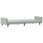 Sofá cama de 2 plazas con taburete terciopelo gris claro de , Sofás - Ref: Foro24-3216236, Precio: 304,84 €, Descuento: %