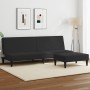 Sofá cama de 2 plazas con taburete terciopelo negro de , Sofás - Ref: Foro24-3216234, Precio: 284,42 €, Descuento: %