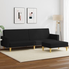 2-Sitzer-Schlafsofa mit schwarzem Stoffhocker von , Sofas - Ref: Foro24-3216229, Preis: 268,99 €, Rabatt: %