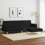 Sofá cama de 2 plazas con taburete tela negro de , Sofás - Ref: Foro24-3216229, Precio: 270,01 €, Descuento: %