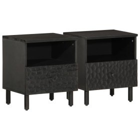 Nightstands 2 pcs solid black mango wood 40x33x46 cm by , Nightstands - Ref: Foro24-356826, Price: 117,90 €, Discount: %