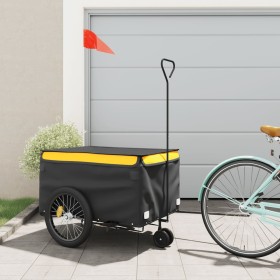 Black and yellow iron bicycle trailer 45 kg by , Bicycle trailers - Ref: Foro24-94113, Price: 80,10 €, Discount: %