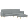 2 seater sofa bed with stool light gray fabric by , Sofas - Ref: Foro24-3216243, Price: 313,86 €, Discount: %