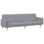 Sofá cama de 2 plazas con taburete tela gris claro de , Sofás - Ref: Foro24-3216243, Precio: 315,54 €, Descuento: %