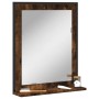 Bathroom mirror with shelf smoked oak engineered wood by , Dressing tables - Ref: Foro24-842418, Price: 50,07 €, Discount: %