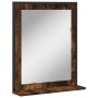 Bathroom mirror with shelf smoked oak engineered wood by , Dressing tables - Ref: Foro24-842418, Price: 50,07 €, Discount: %