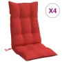 High Back Chair Cushions 4 Pcs Oxford Cloth Red by , Cushions for chairs and sofas - Ref: Foro24-377621, Price: 67,38 €, Disc...