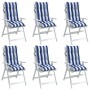 High back chair cushions 6 pcs blue white striped Oxford fabric by , Cushions for chairs and sofas - Ref: Foro24-377649, Pric...