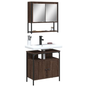 2-piece bathroom furniture set in oak brown plywood by , Bathroom furniture - Ref: Foro24-3214659, Price: 100,25 €, Discount: %