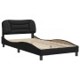 Bed frame with headboard black synthetic leather 100x200cm by , Beds and slatted bases - Ref: Foro24-3207981, Price: 153,55 €...