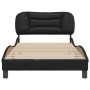 Bed frame with headboard black synthetic leather 100x200cm by , Beds and slatted bases - Ref: Foro24-3207981, Price: 153,55 €...