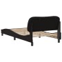 Bed frame with headboard black synthetic leather 100x200cm by , Beds and slatted bases - Ref: Foro24-3207981, Price: 153,55 €...