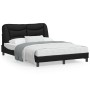 Bed frame with headboard black synthetic leather 140x190cm by , Beds and slatted bases - Ref: Foro24-3207995, Price: 213,27 €...