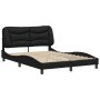 Bed frame with headboard black synthetic leather 140x190cm by , Beds and slatted bases - Ref: Foro24-3207995, Price: 213,27 €...